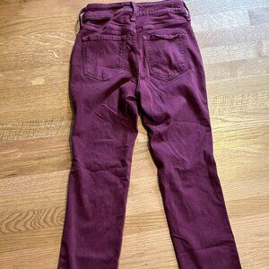 NYDJ Los Angeles Marilyn Straight Pant, 0P, burgundy